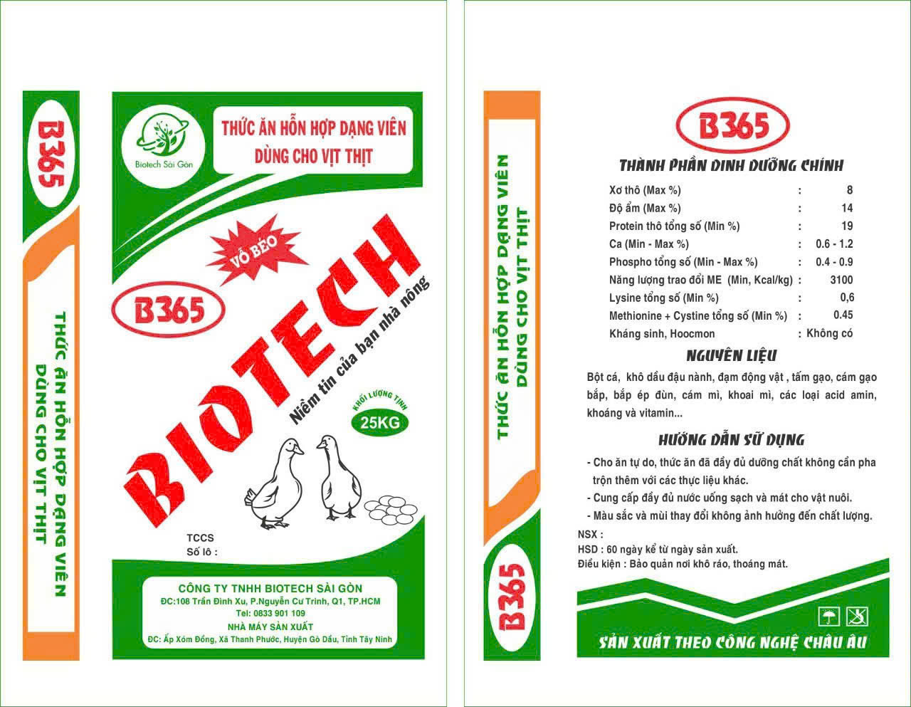 Thức ăn cho vịt thịt – B365