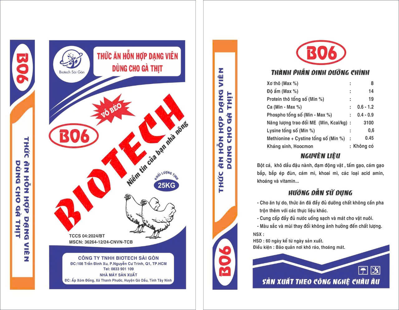 Thức ăn cho gà thịt – B06